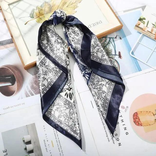 Multi-Functional Square Silk Scarf 60*60cm Headband Hairbands Hair Hoop Accessories For Women,Girl,Lady Head Neck Satin Scarf Handkerchief