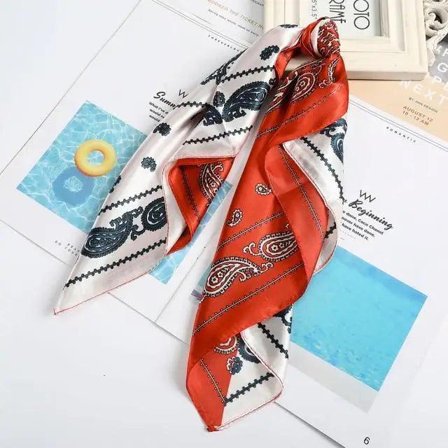 Multi-Functional Square Silk Scarf 60*60cm Headband Hairbands Hair Hoop Accessories For Women,Girl,Lady Head Neck Satin Scarf Handkerchief