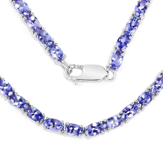 21,50 Karat Echte Tansanit .925 Sterling Silber Halskette