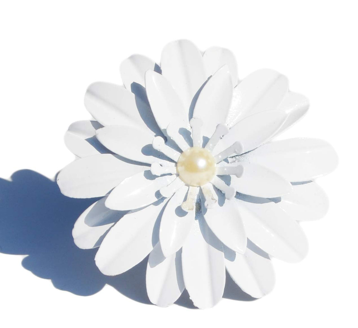 Vibhsa White Floral Napkin Rings | Set of 12, Pearl Accents, Handcrafted