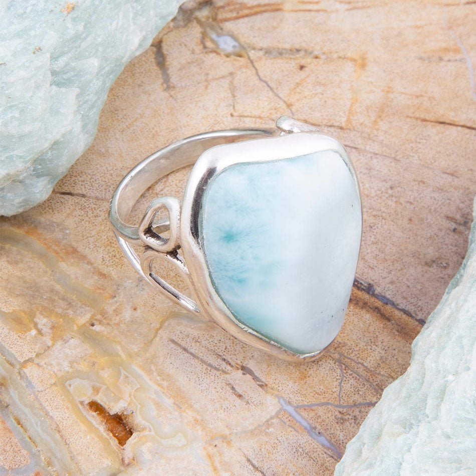 Bague en larimar bleu et argent sterling « Merveilles naturelles »