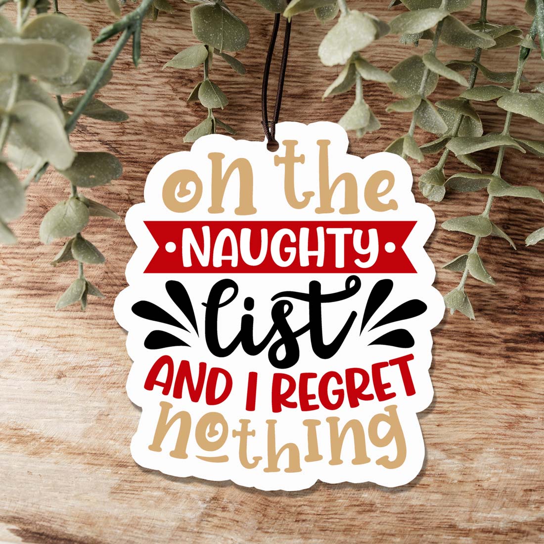 Naughty List Hanging Air Freshener Holiday Scent Car Home Closet Ornament Winter Pine Spice