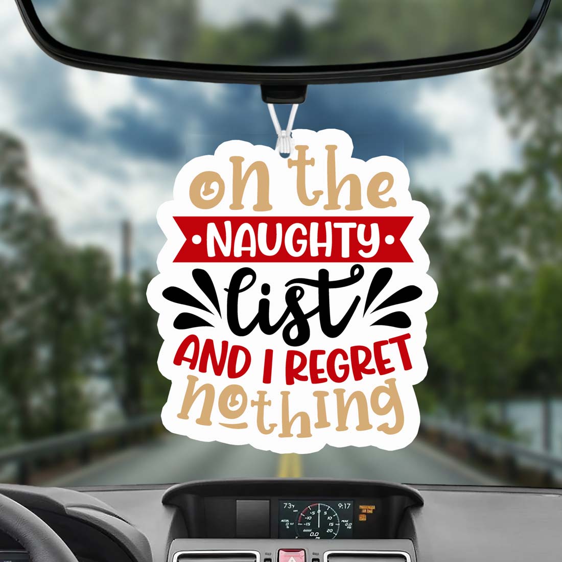Naughty List Hanging Air Freshener Holiday Scent Car Home Closet Ornament Winter Pine Spice