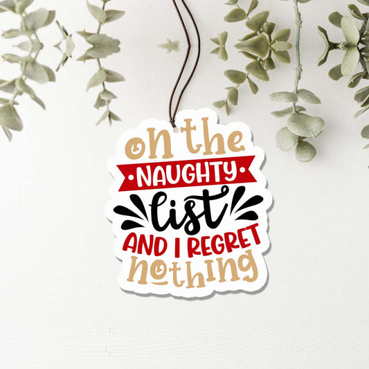 Naughty List Hanging Air Freshener Holiday Scent Car Home Closet Ornament Winter Pine Spice