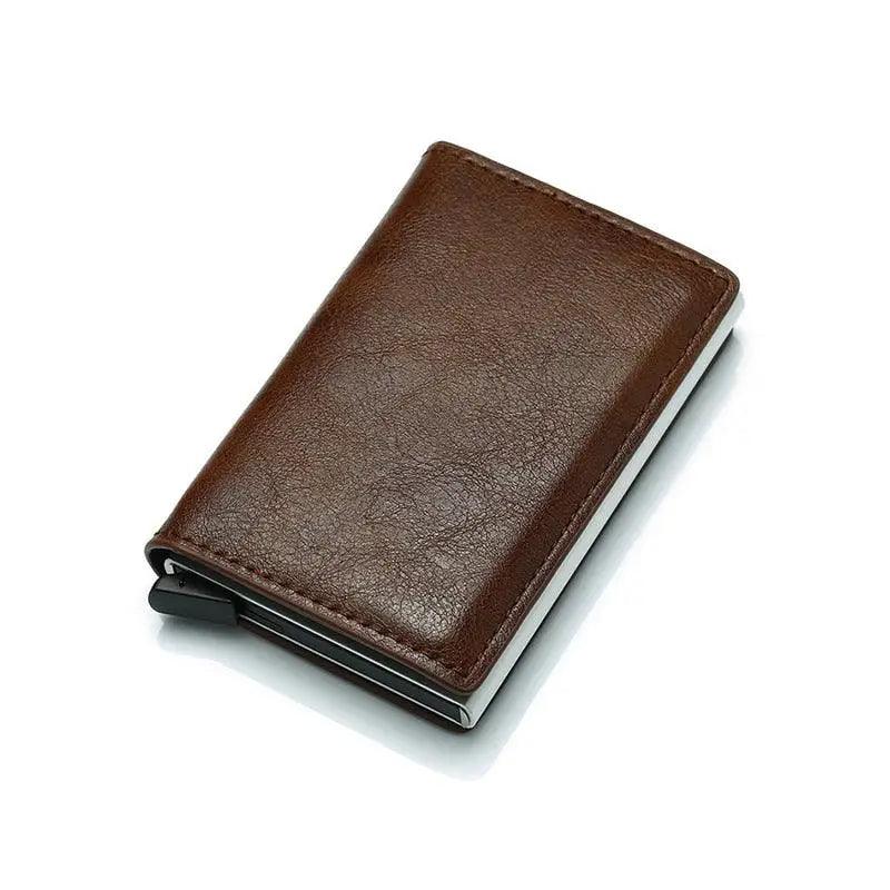 New Carbon Fiber Card Holder Wallets Luxury Men  Black Magic Leather Cool Slim Mini Wallet Small Money Bag Male Purses Magnet Closure Wallet