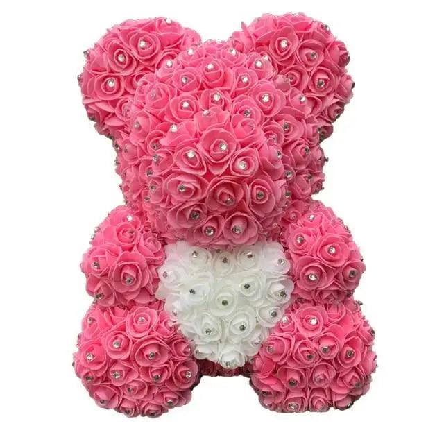 New Charming Diamond Rose Bears 40cm Artificial Flower Teddy Bears For Valentins's Day Mother's Day Birthday Gifts