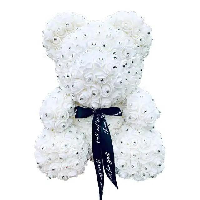 New Charming Diamond Rose Bears 40cm Artificial Flower Teddy Bears For Valentins's Day Mother's Day Birthday Gifts