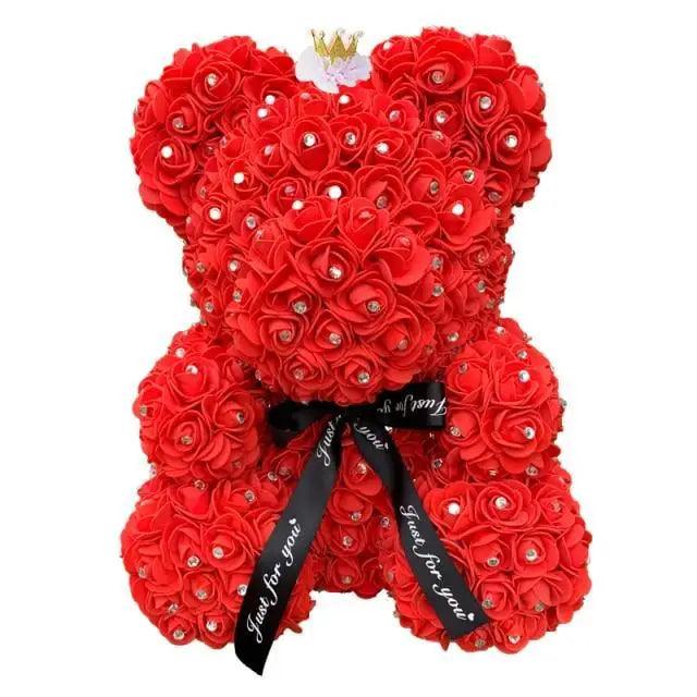 New Charming Diamond Rose Bears 40cm Artificial Flower Teddy Bears For Valentins's Day Mother's Day Birthday Gifts
