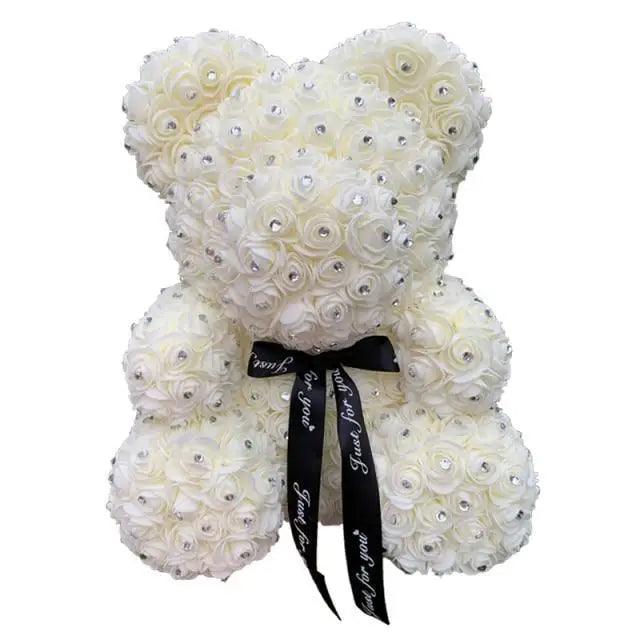 New Charming Diamond Rose Bears 40cm Artificial Flower Teddy Bears For Valentins's Day Mother's Day Birthday Gifts