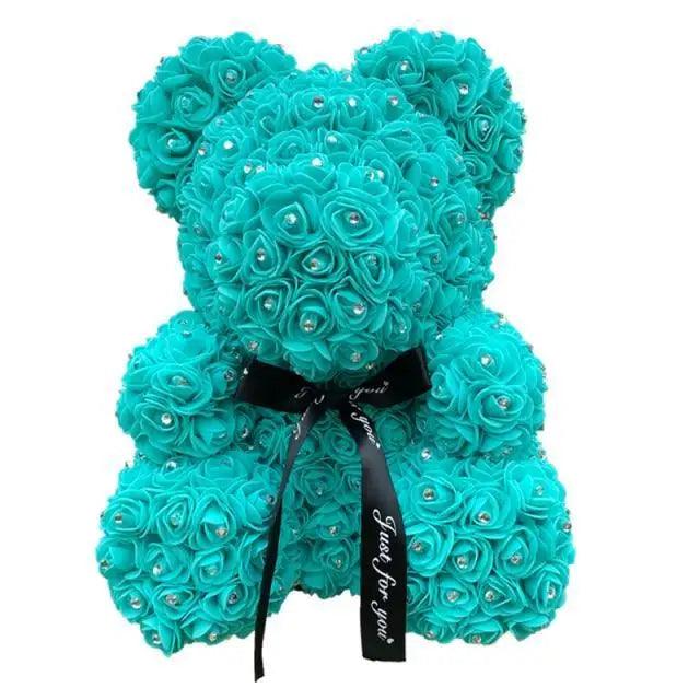 New Charming Diamond Rose Bears 40cm Artificial Flower Teddy Bears For Valentins's Day Mother's Day Birthday Gifts