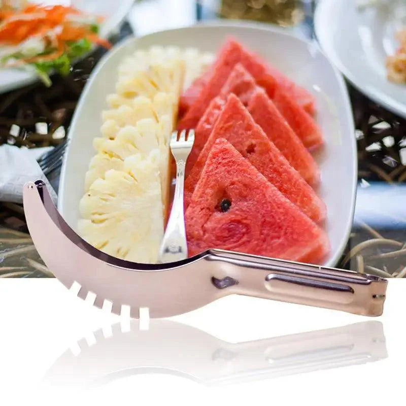 Nouveau 1pc Acier Inoxydable Coupe-Pastèque Couteau De Fruits Outils De Cuisine Gadgets Cuillères À Pastèque Écologiques