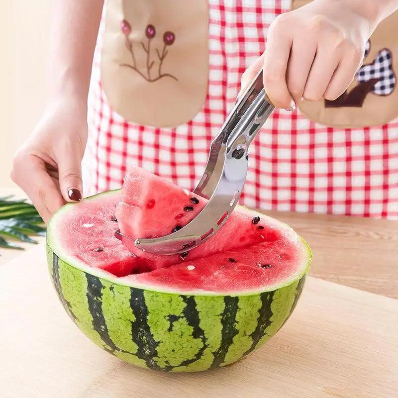 Nouveau 1pc Acier Inoxydable Coupe-Pastèque Couteau De Fruits Outils De Cuisine Gadgets Cuillères À Pastèque Écologiques