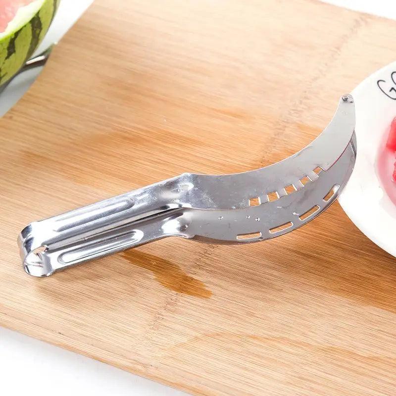 Nouveau 1pc Acier Inoxydable Coupe-Pastèque Couteau De Fruits Outils De Cuisine Gadgets Cuillères À Pastèque Écologiques