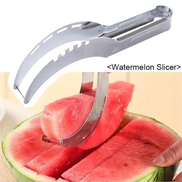 Nouveau 1pc Acier Inoxydable Coupe-Pastèque Couteau De Fruits Outils De Cuisine Gadgets Cuillères À Pastèque Écologiques