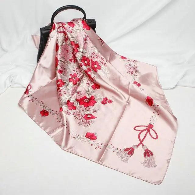 New Elegance Fashionable Scarves for Women Shawl Print Silk Satin Hijab Scarf Female Bandana 90*90cm Luxury Square Shawls Scarfs For Ladies