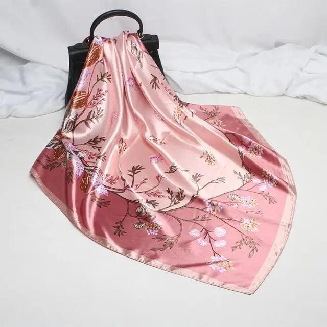 New Elegance Fashionable Scarves for Women Shawl Print Silk Satin Hijab Scarf Female Bandana 90*90cm Luxury Square Shawls Scarfs For Ladies