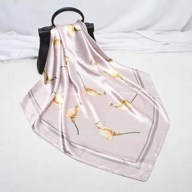 New Elegance Fashionable Scarves for Women Shawl Print Silk Satin Hijab Scarf Female Bandana 90*90cm Luxury Square Shawls Scarfs For Ladies