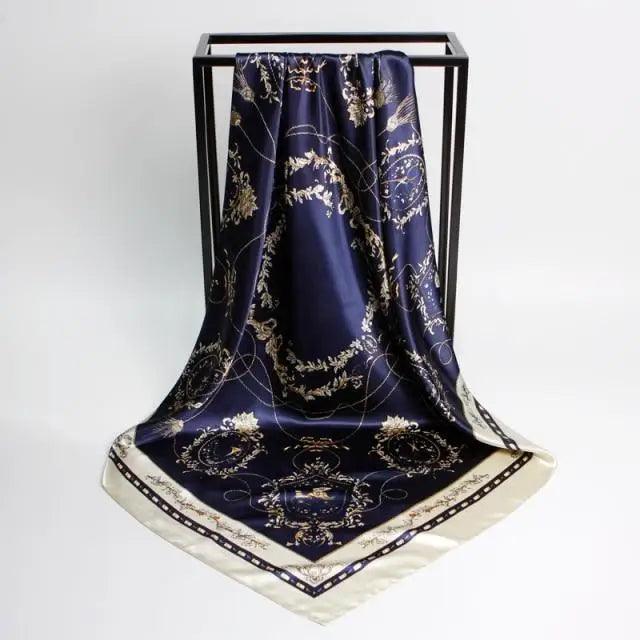 New Elegance Fashionable Scarves for Women Shawl Print Silk Satin Hijab Scarf Female Bandana 90*90cm Luxury Square Shawls Scarfs For Ladies