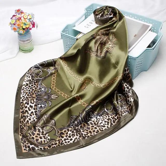 New Elegance Fashionable Scarves for Women Shawl Print Silk Satin Hijab Scarf Female Bandana 90*90cm Luxury Square Shawls Scarfs For Ladies
