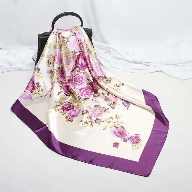 New Elegance Fashionable Scarves for Women Shawl Print Silk Satin Hijab Scarf Female Bandana 90*90cm Luxury Square Shawls Scarfs For Ladies
