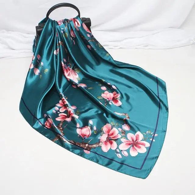 New Elegance Fashionable Scarves for Women Shawl Print Silk Satin Hijab Scarf Female Bandana 90*90cm Luxury Square Shawls Scarfs For Ladies