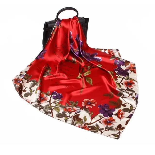 New Elegance Fashionable Scarves for Women Shawl Print Silk Satin Hijab Scarf Female Bandana 90*90cm Luxury Square Shawls Scarfs For Ladies