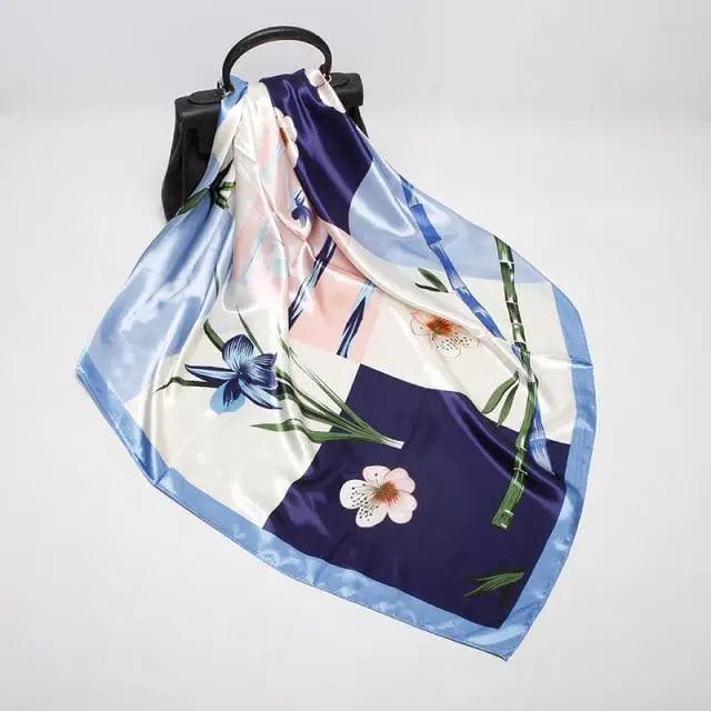 New Elegance Fashionable Scarves for Women Shawl Print Silk Satin Hijab Scarf Female Bandana 90*90cm Luxury Square Shawls Scarfs For Ladies