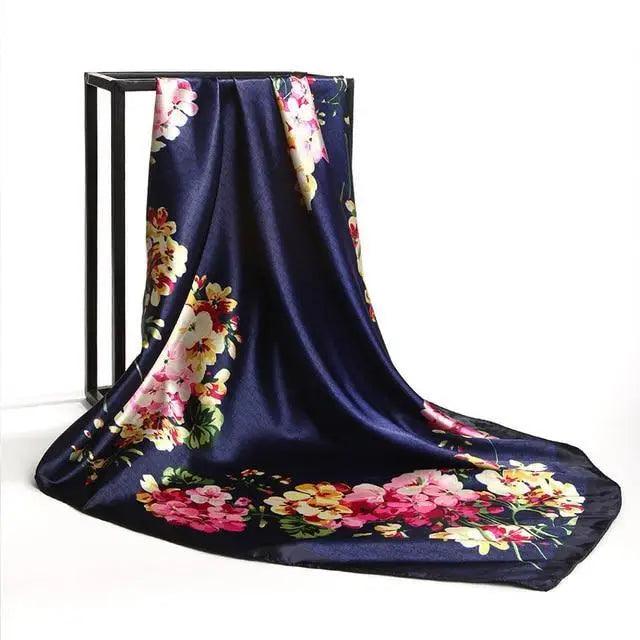 New Elegance Fashionable Scarves for Women Shawl Print Silk Satin Hijab Scarf Female Bandana 90*90cm Luxury Square Shawls Scarfs For Ladies
