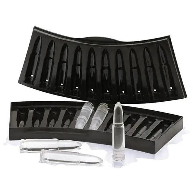 New Incredible Gun Bullet Skull Ice Cube Maker Bullet Ice Cube Tray Chocolate Mold Home Bar Accessories Whiskey Wine Ice Cream Tool