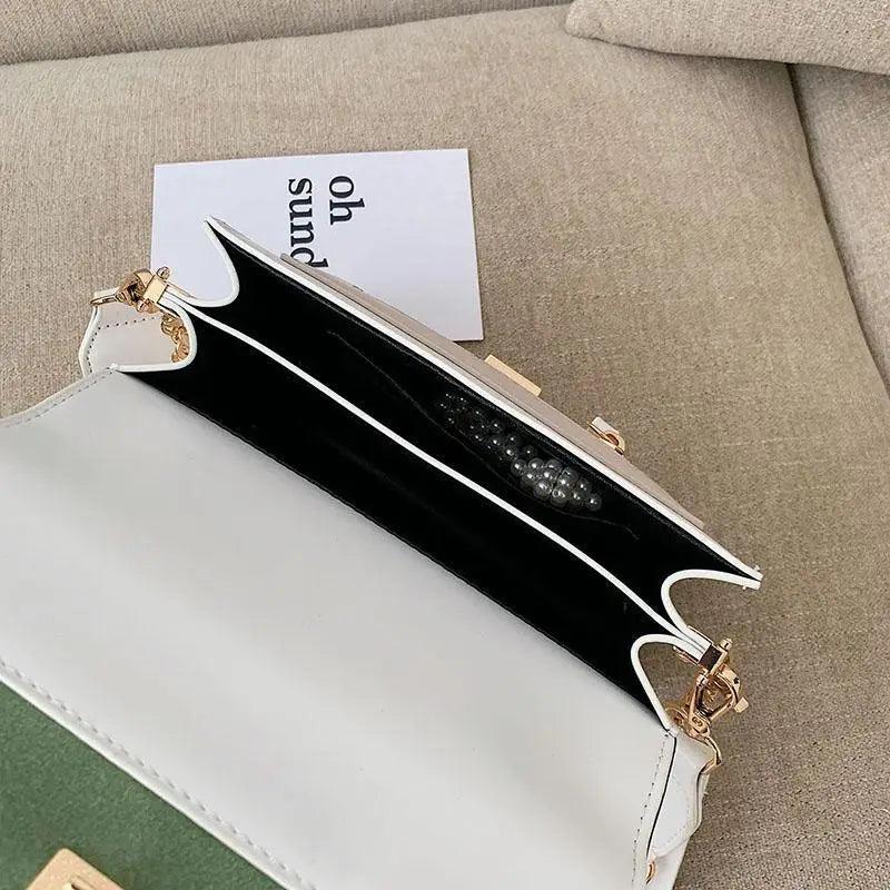 New Look Contrast Color Scrub Leather Crossbody Bags For Women And Girls Simple Chain Shoulder Bag , Purses And Handbags For Ladies
