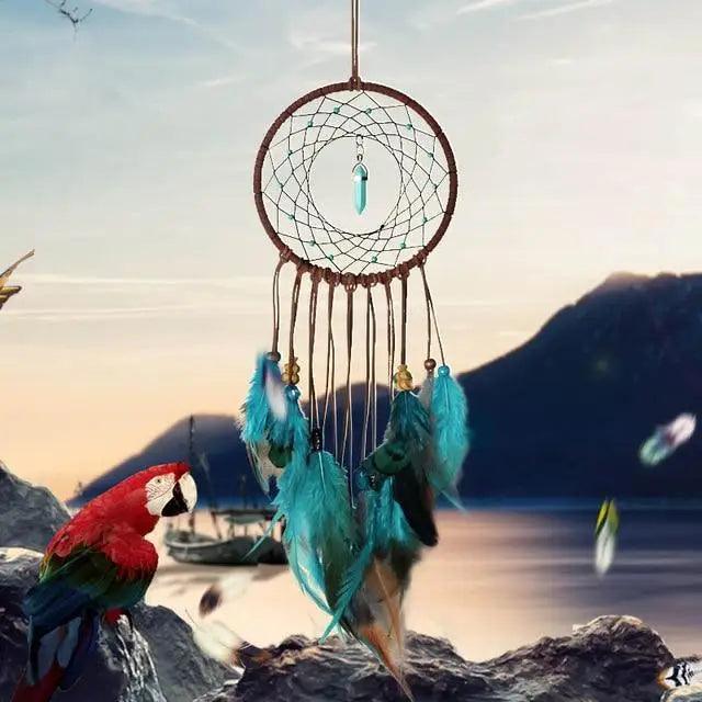 New Luxury Original Silver Gray Dream Catcher 2 Ring Feather Hanging Art Gifts To Bestie Friends Creative Valentine's Day Gifts