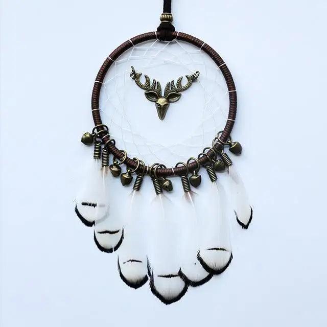 New Luxury Original Silver Gray Dream Catcher 2 Ring Feather Hanging Art Gifts To Bestie Friends Creative Valentine's Day Gifts