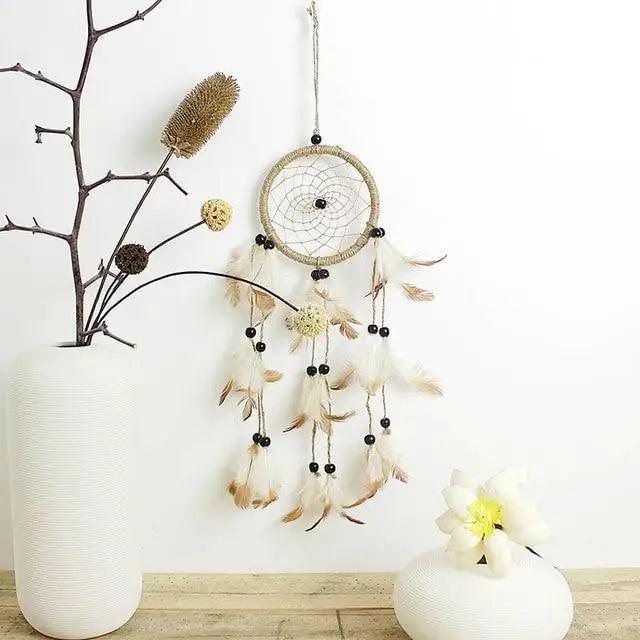 New Luxury Original Silver Gray Dream Catcher 2 Ring Feather Hanging Art Gifts To Bestie Friends Creative Valentine's Day Gifts