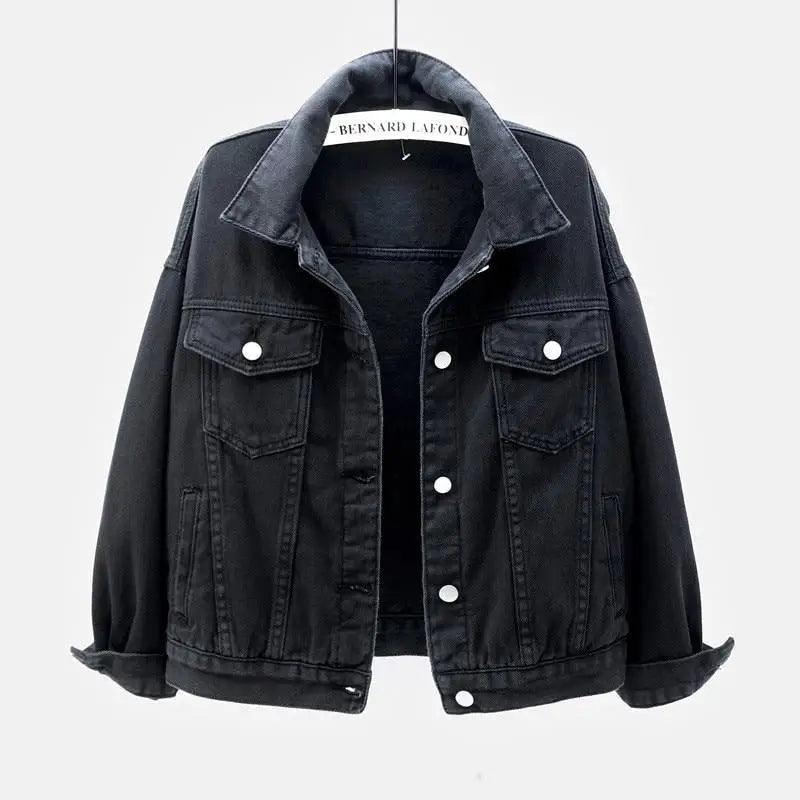 New Stunning Women's Plus Size Denim Jacket Spring Autumn Short Coat Pink Jean Jackets Casual Tops Purple Yellow White Loose Outerwear