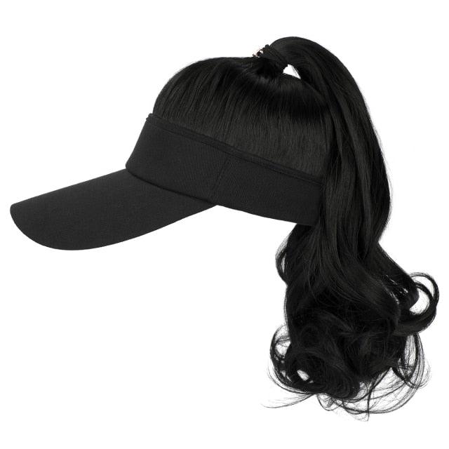 Ponytail Extension Cap hair Synthetic Wig Curly Wavy Wigs with Visor Hat hair Wigs for Women Hat Baseball Wigs For Black Women Cosplay Wigs For Women