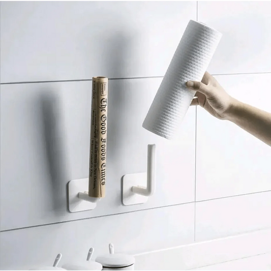 New Vigorous 1Pc Kitchen Self-adhesive Accessories Under Cabinet Paper Roll Rack Towel Holder Tissue Hanger Storage Rack for Bathroom Toilet