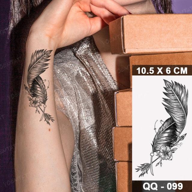 New Waterproof Temporary Tattoo Sticker Deer Animal Flash Tatoo Black Line Body Art Small Decorative Design For Womens Boys
