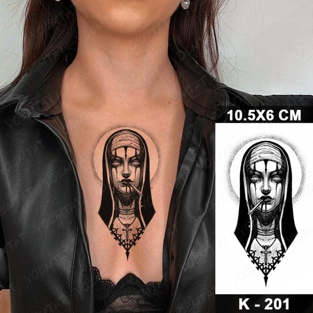 New Waterproof Temporary Tattoo Sticker Deer Animal Flash Tatoo Black Line Body Art Small Decorative Design For Womens Boys