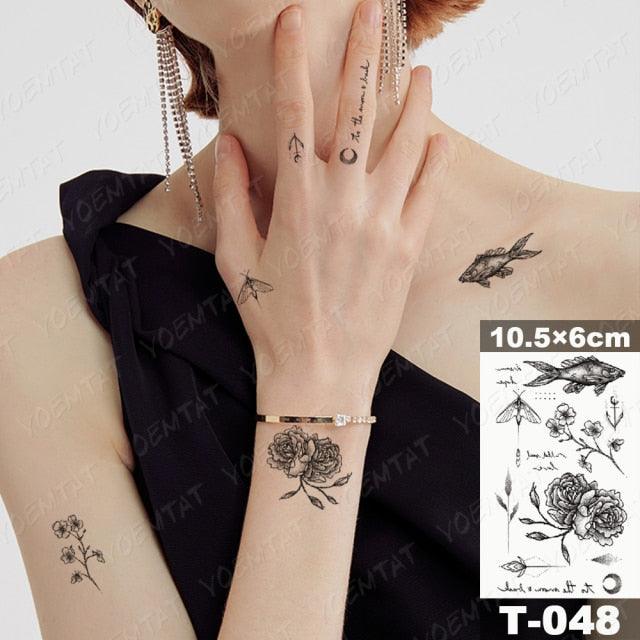 New Waterproof Temporary Tattoo Sticker Deer Animal Flash Tatoo Black Line Body Art Small Decorative Design For Womens Boys