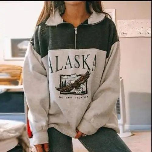 New Winter Women Sweatshirts Vintage Streetwear Letter Printed Hoodies Women Loose Sweatshirt Plus Fleece Keep Warm Men's Letters Embroidered Sleeve Quarter Fleece Vintage Pullover Sweatshirt