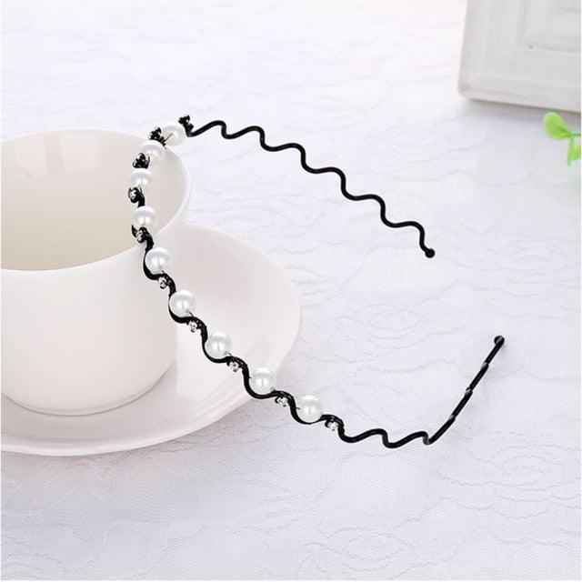 New Women Elegant Full Pearls Simple Hairbands Sweet Headband Hair Hoops Holder Ornament Head Band Lady Fashion Hair Accessories