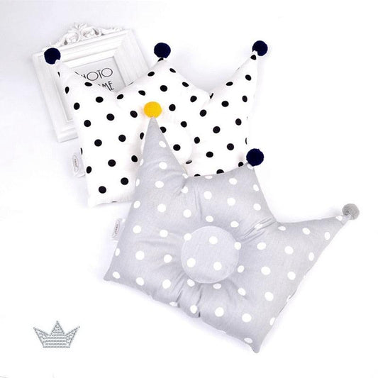 Newborn Baby Shaping Pillow Cute Crown Shape Backrest Cushion Anti-head Correction Bed Neck Support Pillows Baby Pillow Baby Bedding Air Mesh Organic Cotton Soft Baby Pillow Newborn Anti Flat Head Syndrome for Crib Cot Baby Pillow