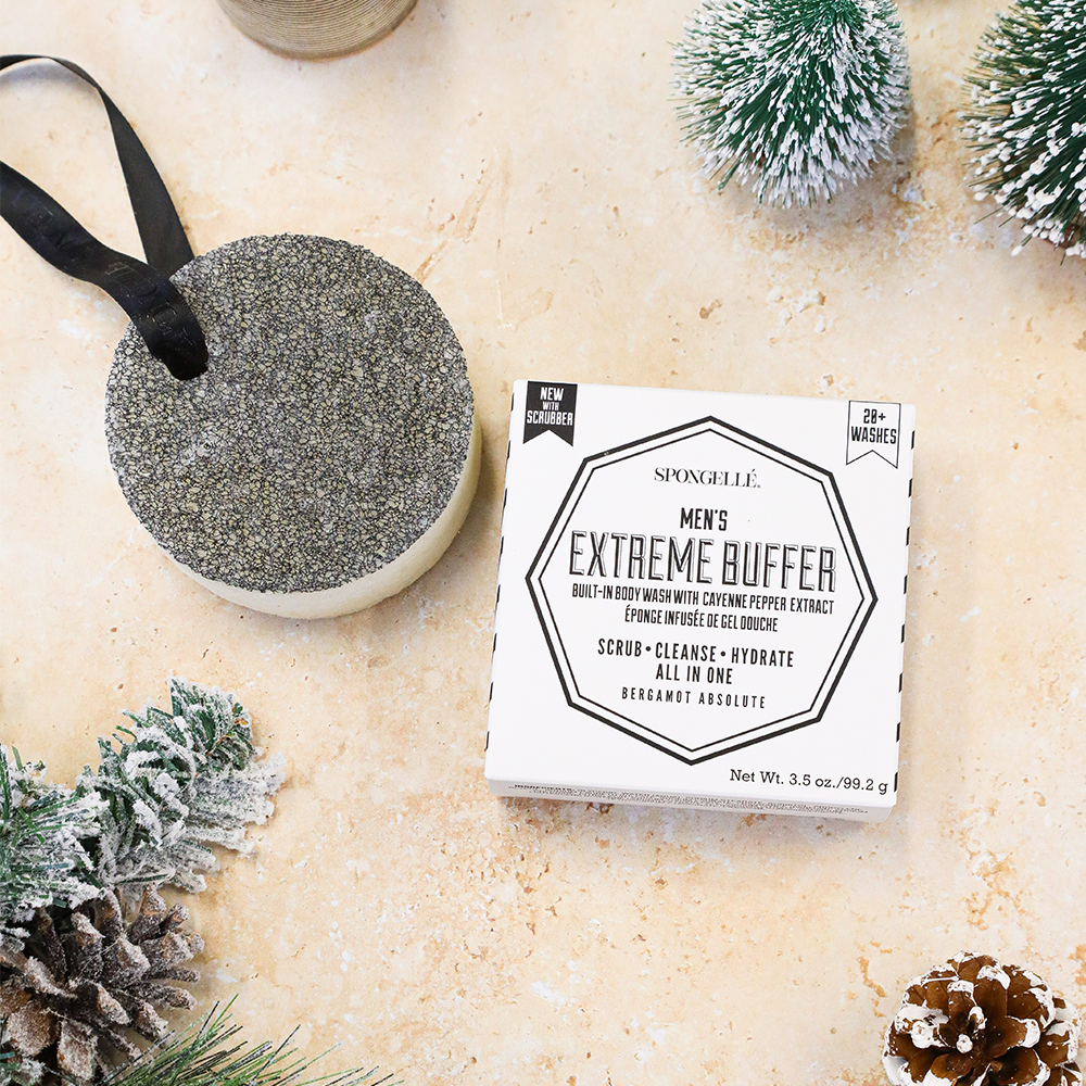 Éponge exfoliante extrême pour homme (20+) | Noire