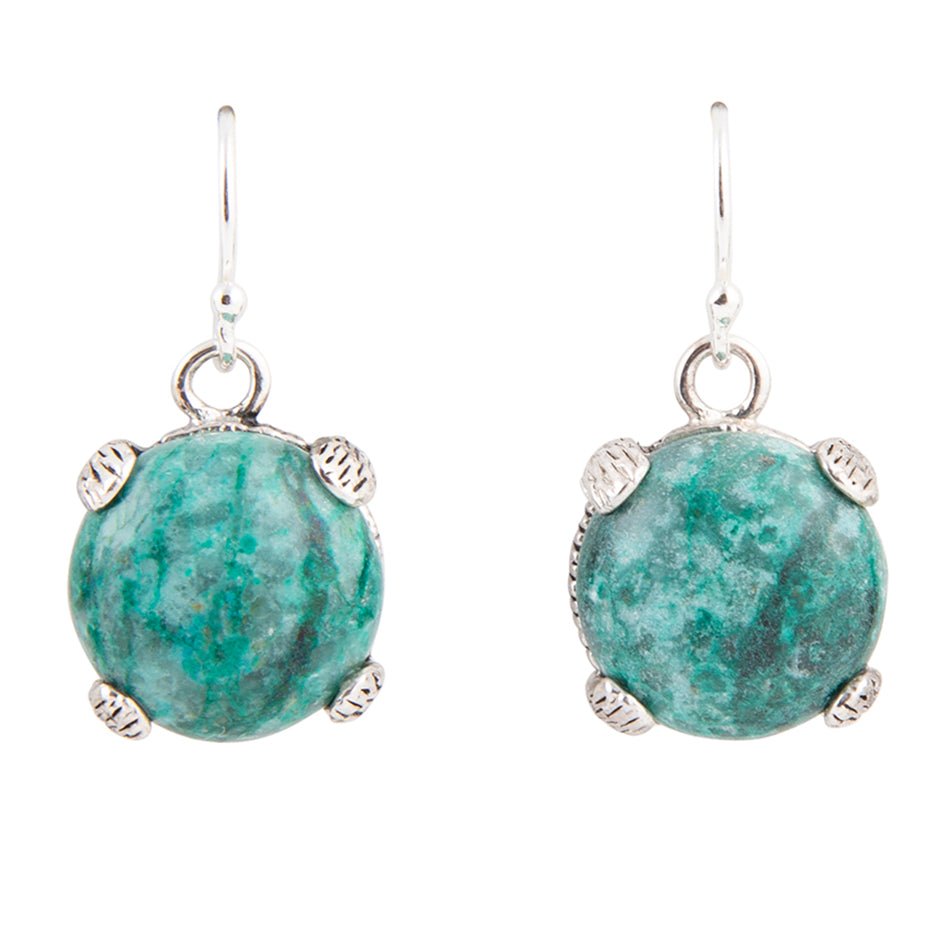 Nomad Blauer Chrysokoll und Sterling-Silber Hängeohrringe