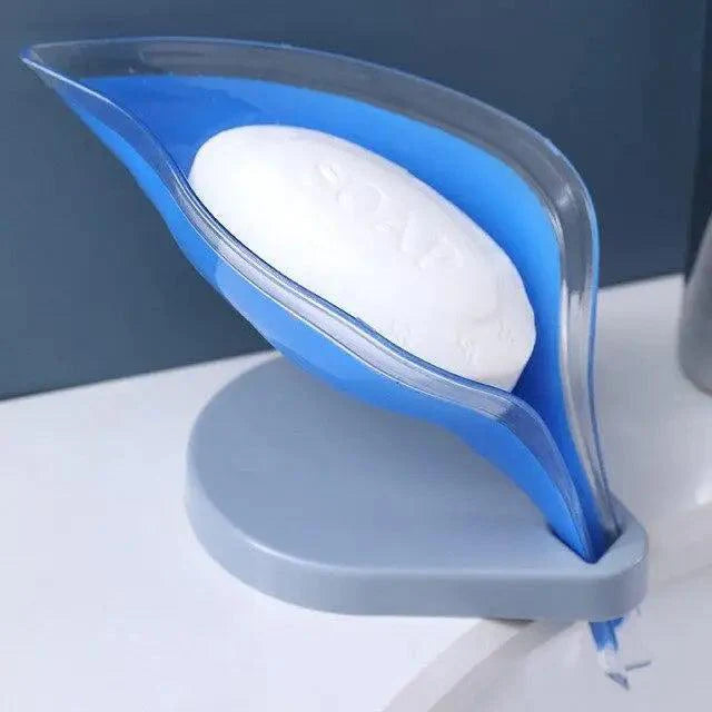 Non-slip leaf Shape Soap Box Bathroom Soap Holder Dish Storage Plate Tray Soap Holder Case Kitchen Supplies Bathroom Accessories Soap Dishes Sponge Container with Suction Cup Leaf Shape Self Draining for Bathroom Kitchen Sink