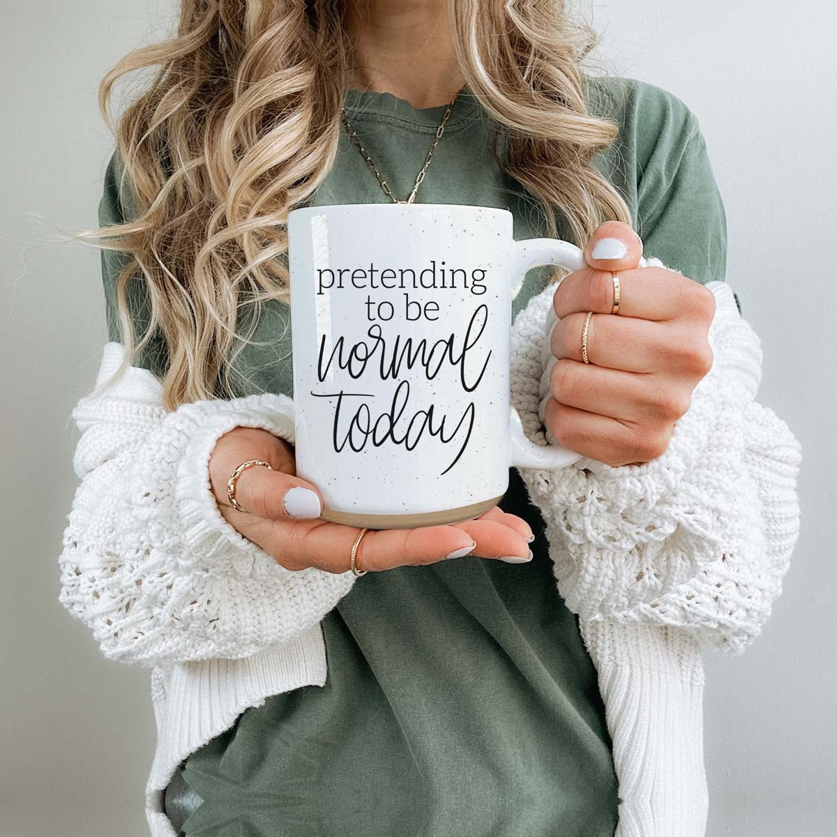 Mug à café en céramique "Je fais semblant d'être normal aujourd'hui" 470 ml – Cadeau de bureau amusant