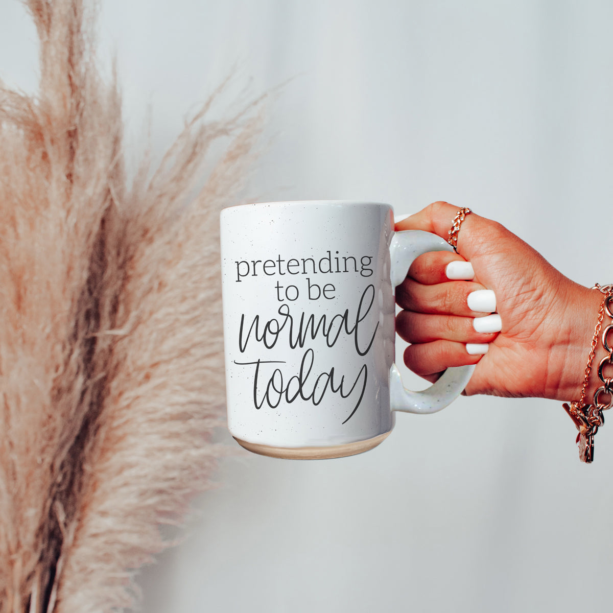 Mug à café en céramique "Je fais semblant d'être normal aujourd'hui" 470 ml – Cadeau de bureau amusant
