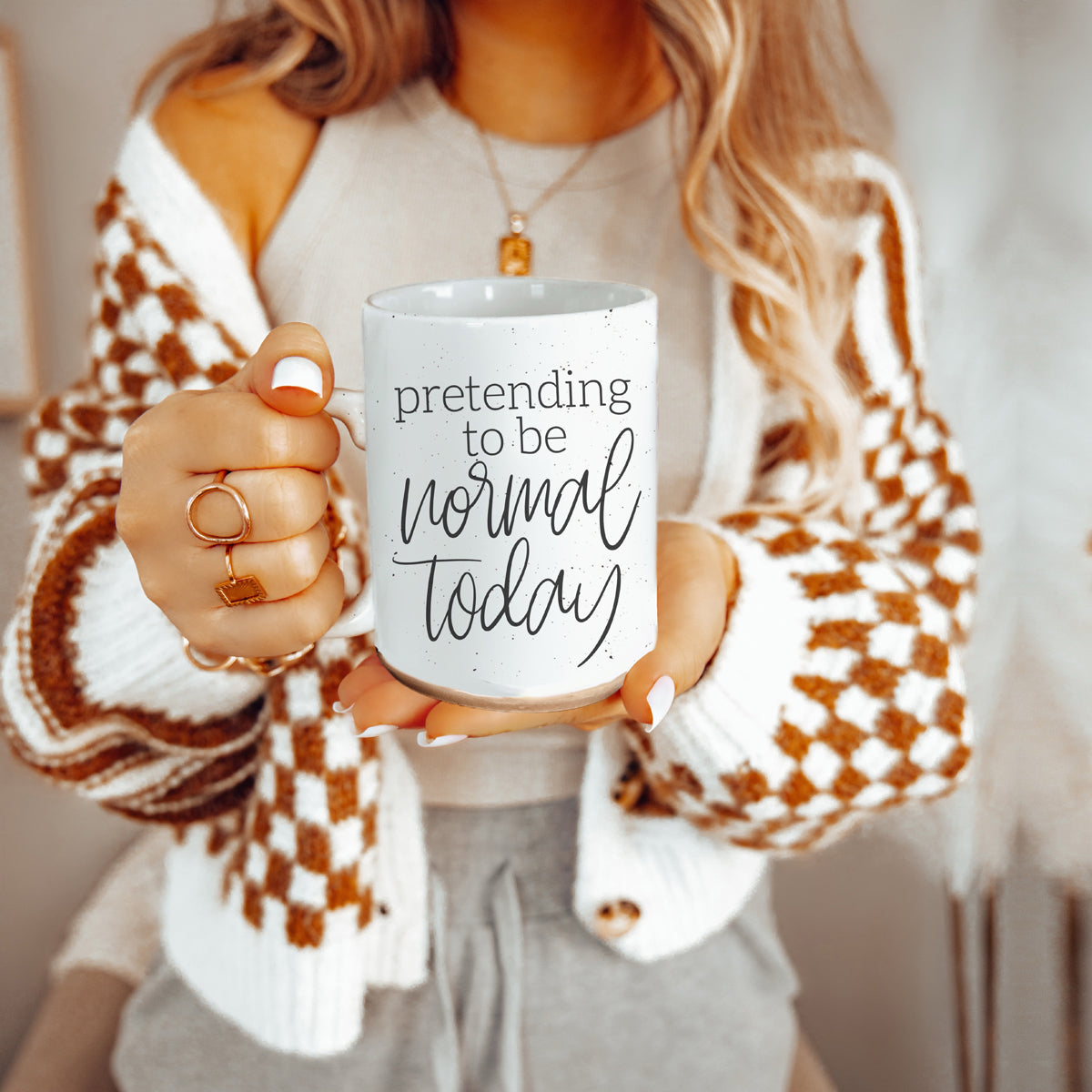Funny Pretending To Be Normal Today 16oz Ceramic Coffee Mug Office Gift