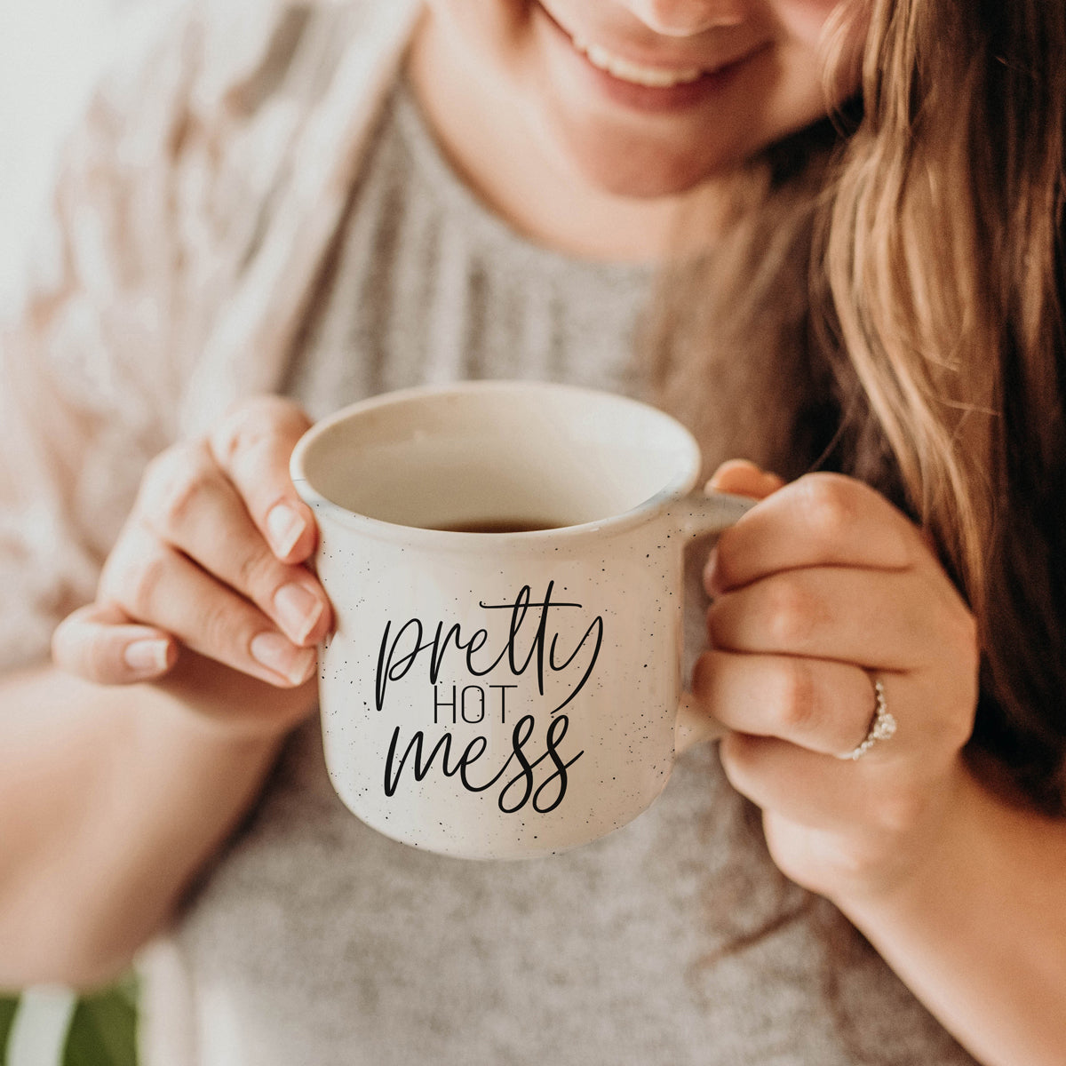 Pretty Hot Mess 14.5oz Keramik-Kaffeetasse Lustige Hot Mess Zitat-Tasse für Zuhause, Büro und Reisen