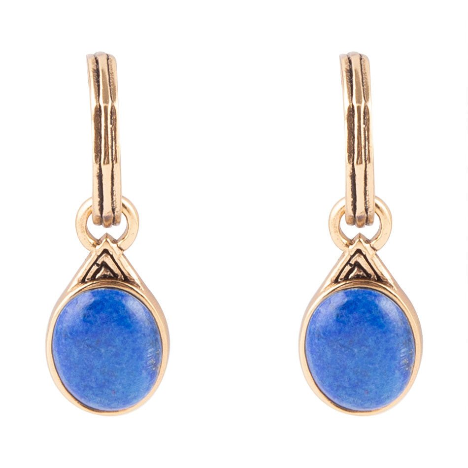 Boucles d'oreilles Nova demi-créoles lapis-lazuli et or